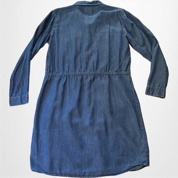 Serra Chambray Shirtdress Medium Blue Long Sleeve Button Up Shirt Dress - Picture 3 of 10